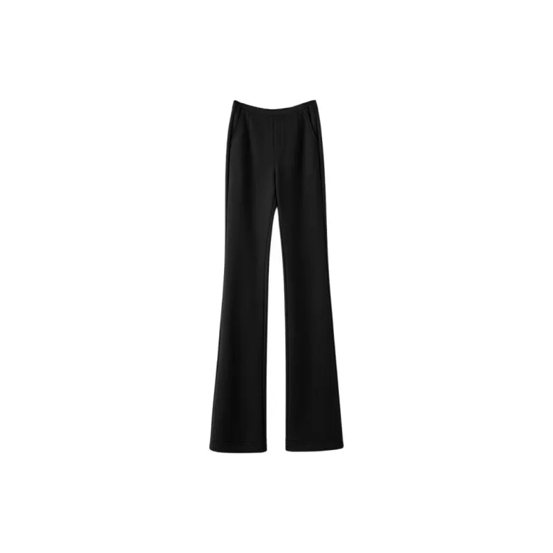 Late White Casual Pants Women's Black-2
