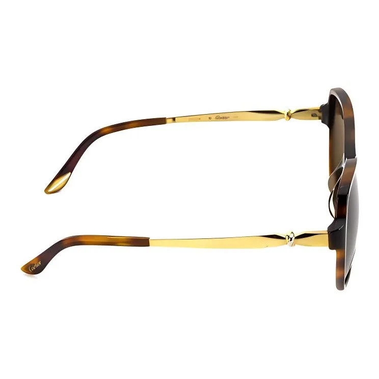 CARTIER Composite Material Irregular Shape Sunglasses Unisex Gold-4