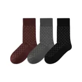 Men's Knee-High Polka Dot Jacquard Business Suit Socks (Tricolor)