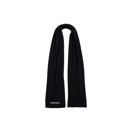 Balenciaga Wool Knit Scarves Women's Black