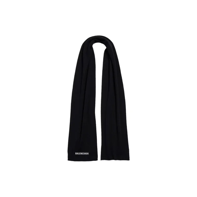 Balenciaga Wool Knit Scarves Women's Black-0
