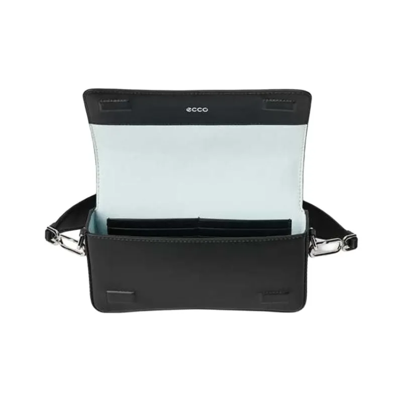 Ecco Cow Leather Shoulder Bag Crossbody Handbag Shoulder Bag Small Size Women's Black-3