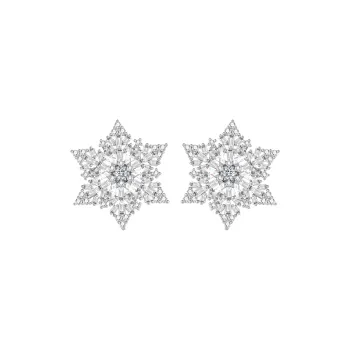 YPYN Alloy Stud Earrings Women's White Gold