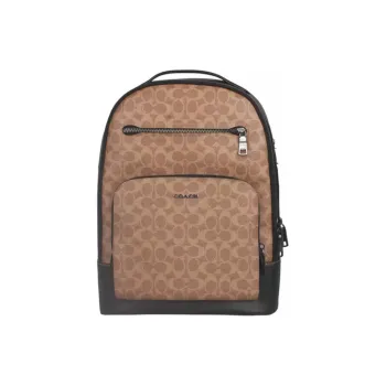 COACH PVC Backpack Large Size Men's Khaki & Black