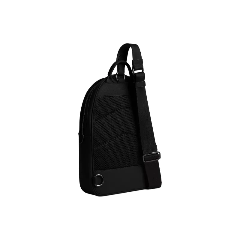 COACH Polished Pebbled Leather Crossbody Sling Bag Small Size Men's Black-1