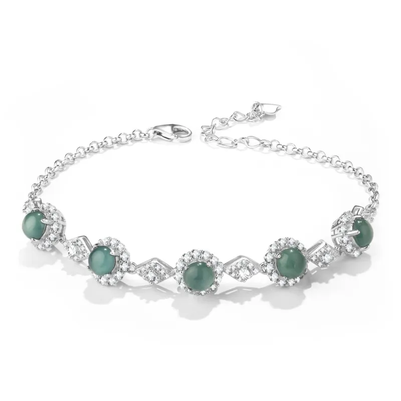 Green Craftsman Glutinous Jade Jadeite Bracelets Women's-0