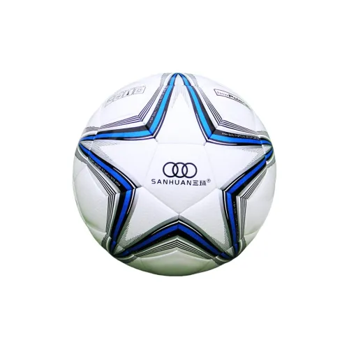 THREEHUAN Size 5 Soccer Super Fiber Seamless Thermal bonding Unisex White Blue