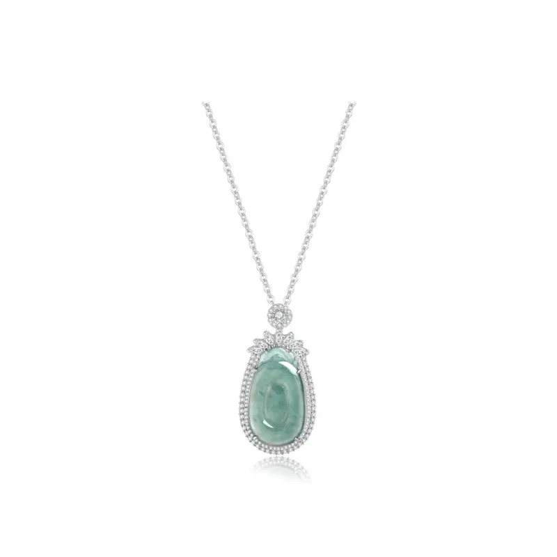 Green Craftsman Ice Glutinous Necklaces Women's-0