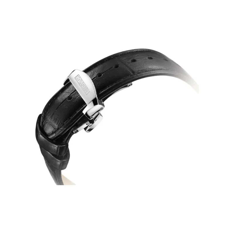 ROSSINI Mechanical Movement Cowhide Strap Watch Men's Watches Silver Dial-2