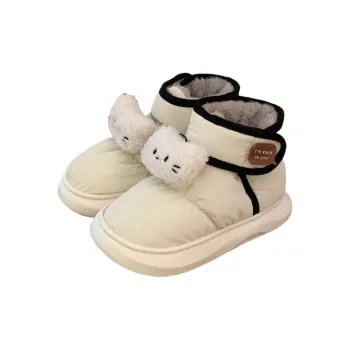 Thin Strips Cotton Slippers Unisex, White