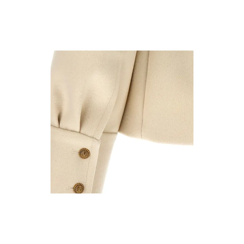 BALMAIN Double Breasted Buttoned Short Coat-3