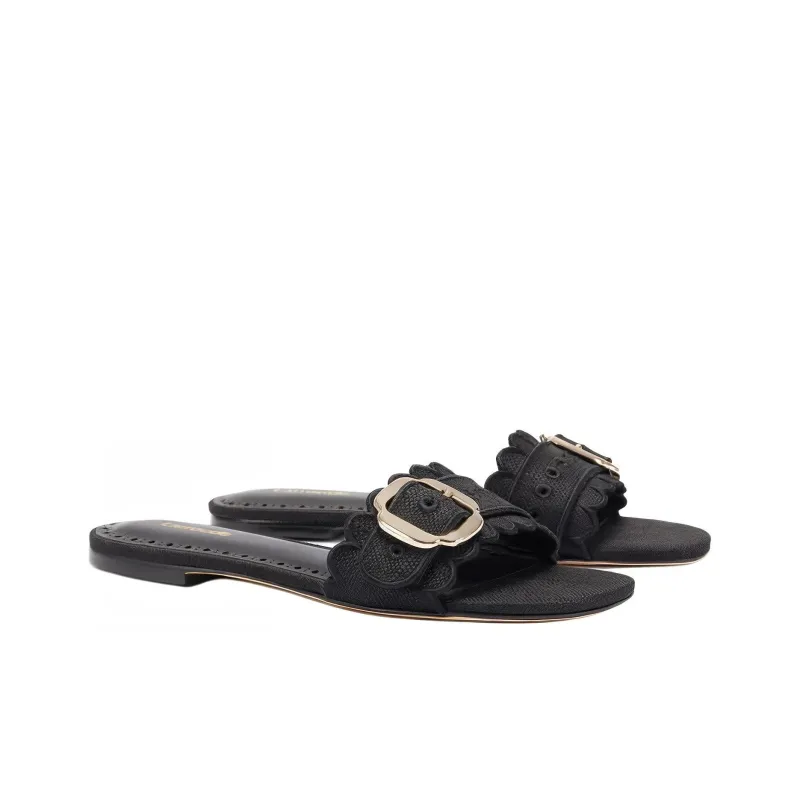 Larroude Slide Slippers Women's Black-2