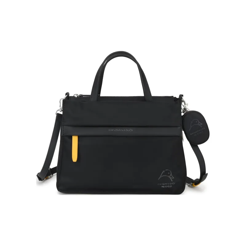 Mandarina Duck Recycled Nylon Tote Bag Shopping Bag Shoulder Bag Crossbody Bag Handbag Women's Black-0