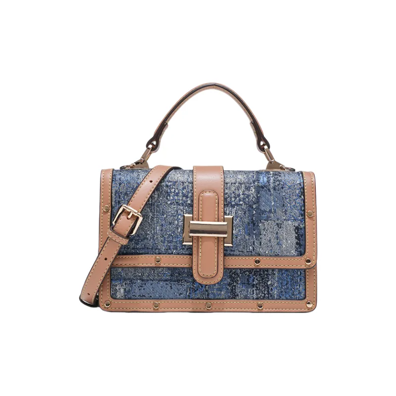 OCTSUI PVC Shoulder Bag Crossbody Bag Women's Coffee/Denim Blue-8