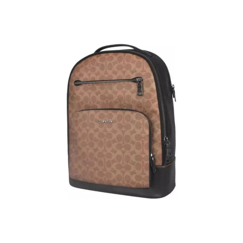COACH PVC Backpack Tubas Men's Khaki & Black-1