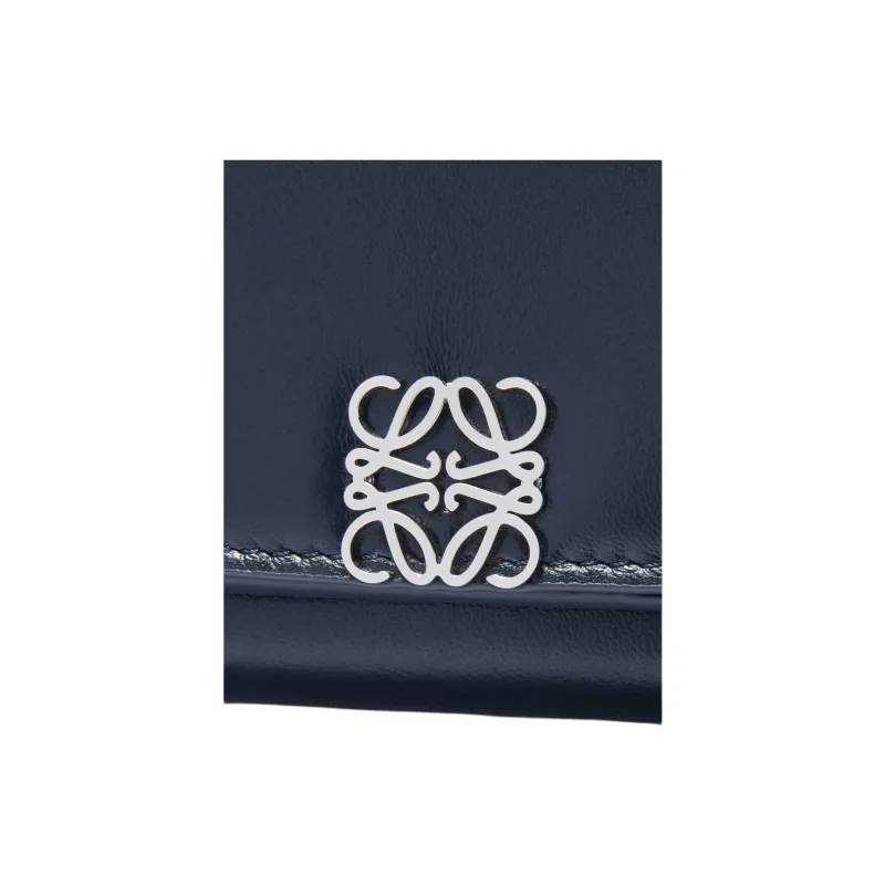 LOEWE Shiny Nappa Calfskin Wallet Women's Dark Marine Blue-5
