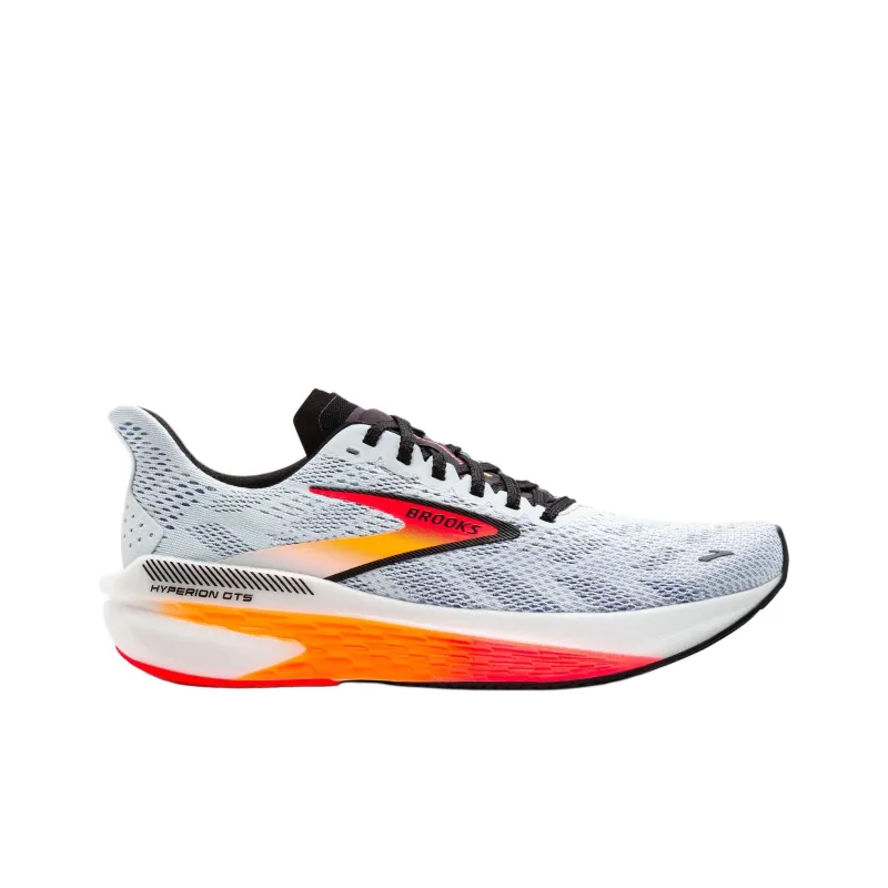Brooks Hyperion GTS Slip Resistant, Abrasion Resistant, Breathable Low Top Casual Running Shoes Men's White Orange-1