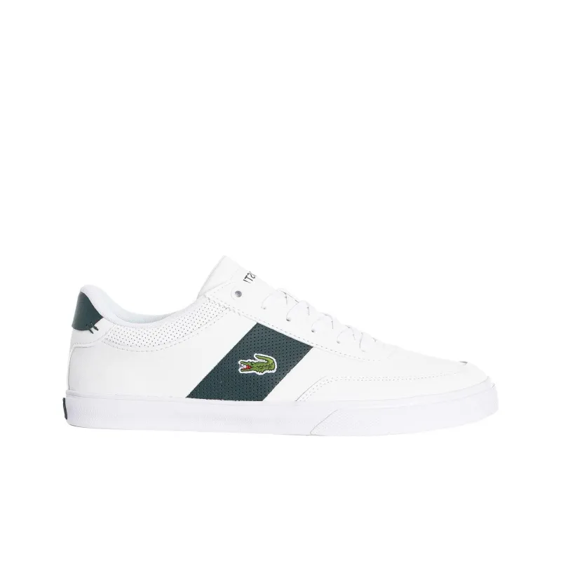 LACOSTE Anti Slip Wear Resistant Low Top Skateboard Shoes Men's White Green-1