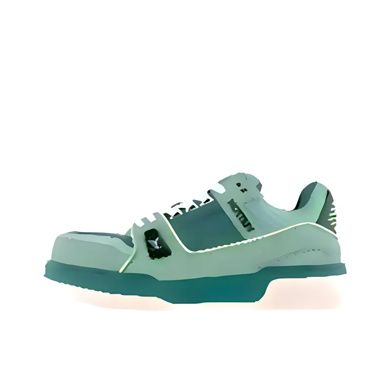 LOUIS VUITTON Trainer Maxi Low Top Skateboard Shoes Women's Green-2