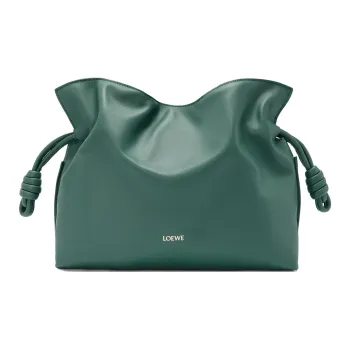 LOEWE Flamenco Napa Calf Leather Clutch Bag Over The Shoulder Medium Size Women's Vanilla Grass Green