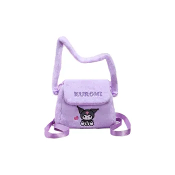 Sanrio HelloKitty/Hello Kitty My Melody Kuromi Polyester Plush Embroidered Backpack Regular Unisex Multicolor