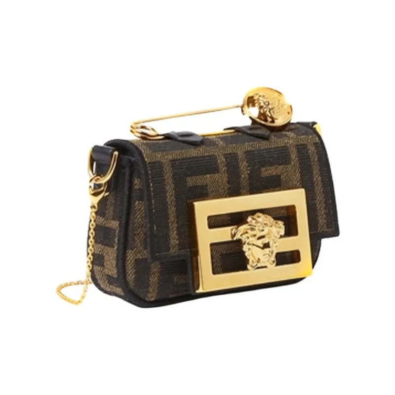 FANSIZHE FENDI Collaboration Cotton With Polyester Crossbody Bag, Shoulder Bag Women's Brown-1