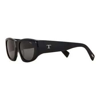 TOD'S Acetate Metal Irregular Shape Sunglasses Unisex Black