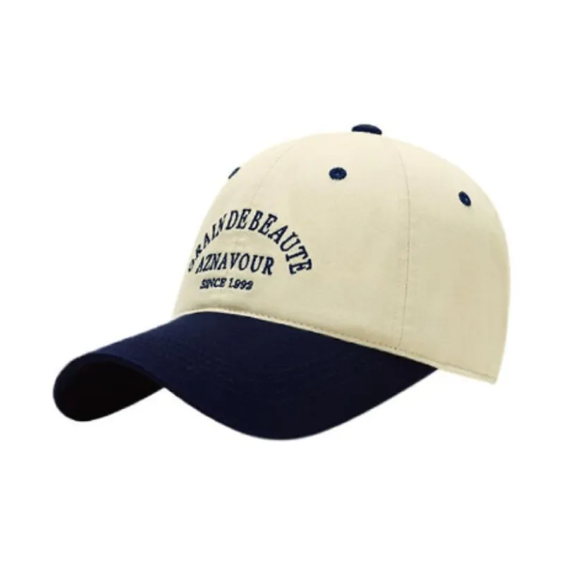 GRAIN DE BEAUTE Cotton Fabric Baseball Caps Unisex Khaki-0