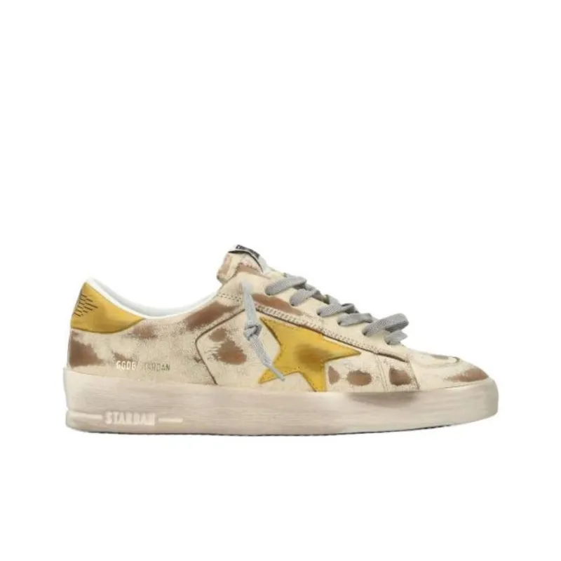 Golden Goose Stardan Low Top Skateboard Shoes Men's Beige-1