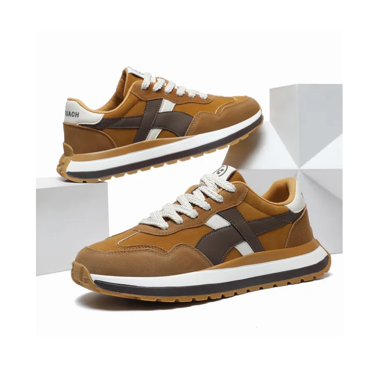 CEDAR HAN Shock Absorbers With Slip Resistant And Abrasion Resistant Properties Low Top Casual Shoes Men's Wheat-5
