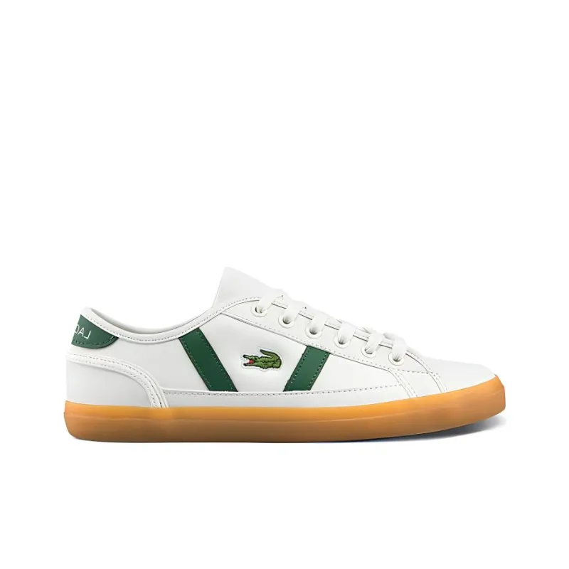 LACOSTE Low Top Skateboard Shoes Women's White Green-1