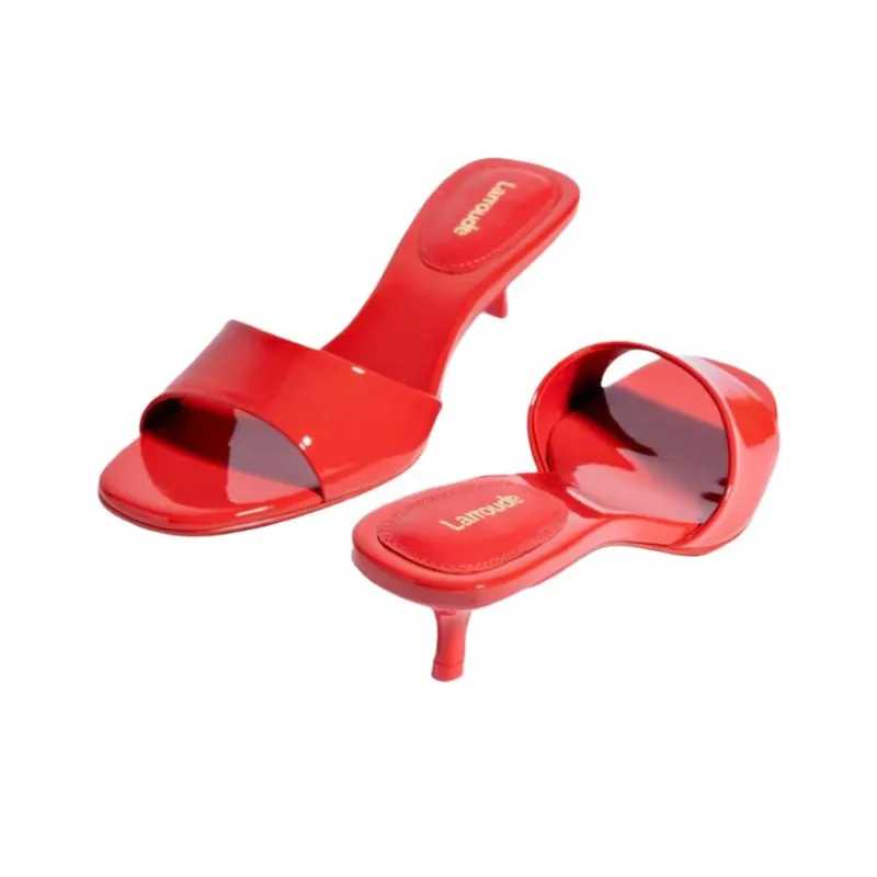 Larroude Slide Slippers 4.5cm Women's Red-4