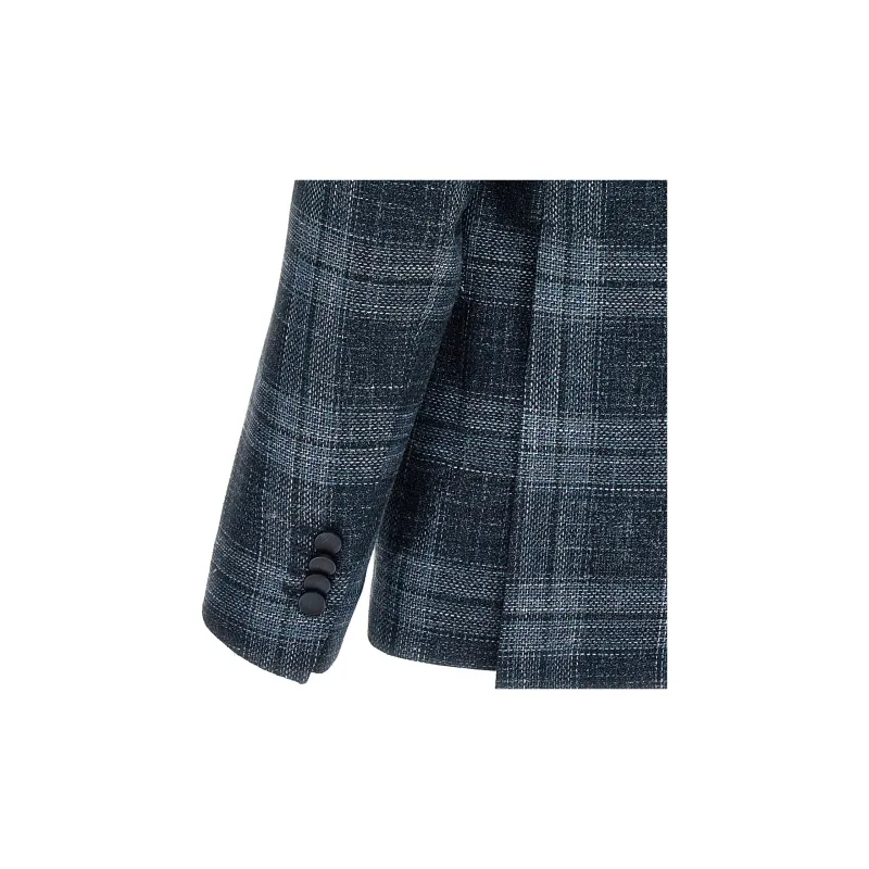 Tagliatore Montecarlo Checked Single Breasted Blazer-3
