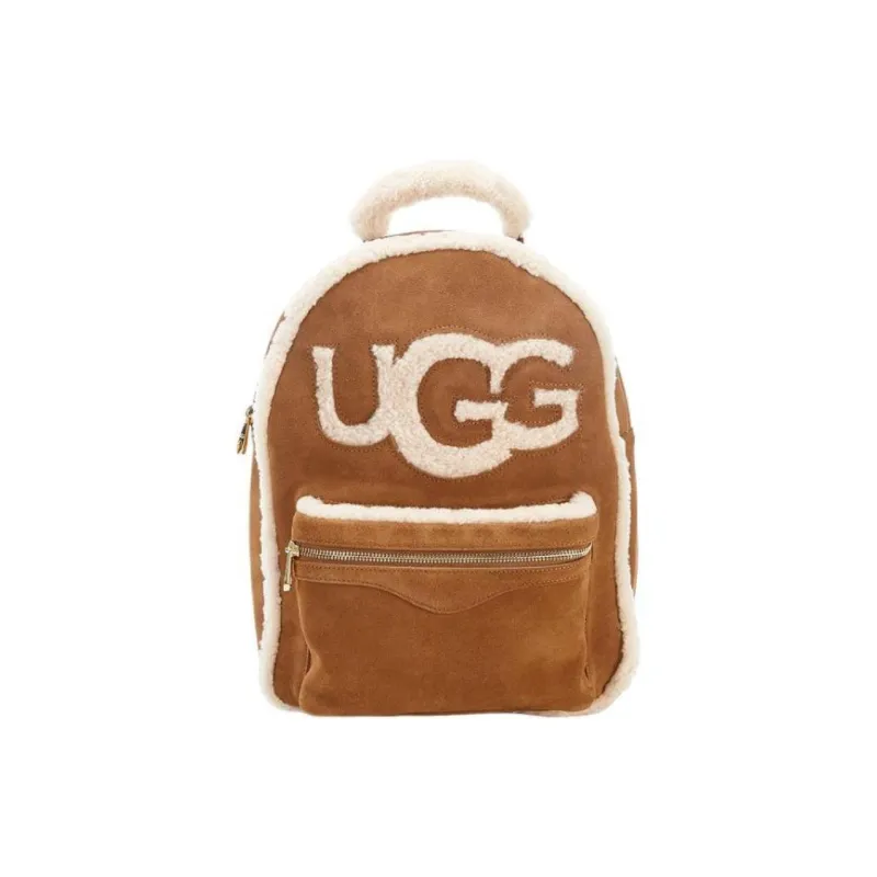 UGG Sheepskin Backpack Medium Size Women's Brown-0