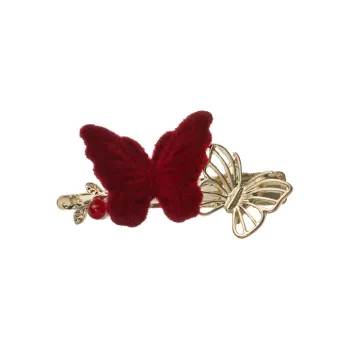Yiru Alloy Flock Hair Clip Clamp Women's