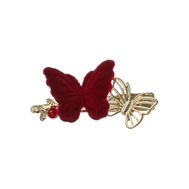 Yiru Alloy Flock Hair Clip Clamp Women's-0