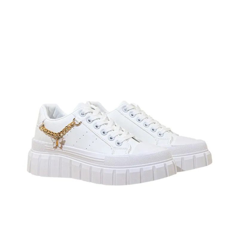 MCKP Lightweight Anti Slip And Wear Resistant Low Top Skateboard Shoes Women's White-1