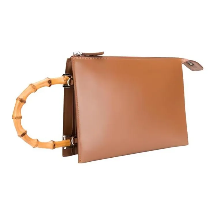 JIL SANDER Calfskin Shoulder Bag Crossbody Bag Handbag Women's Brown-3