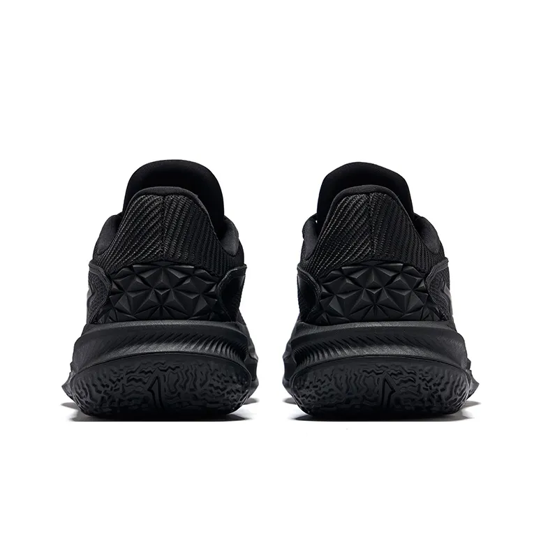 Erke Fearless 2.0 Cushioning Support Wear Resistant Slip Resistant Low Top Basketball Shoes Men's Jet Black-4