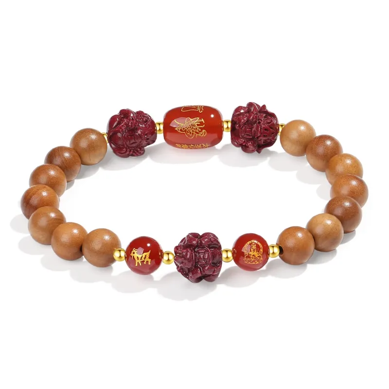 PUTUOSHANWENCHUANG Barbie Sandalwood Bracelets Unisex-11