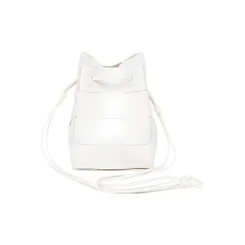 Bottega Veneta CASSETTE Pillow Bag Lambskin Bucket Bags Shoulder Bag Crossbody Bag Small Size Women's White
