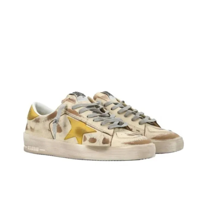 Golden Goose Stardan Low Top Skateboard Shoes Men's Beige-3