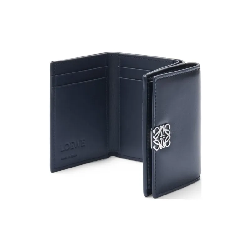 LOEWE Shiny Nappa Calfskin Wallet Women's Dark Marine Blue-3