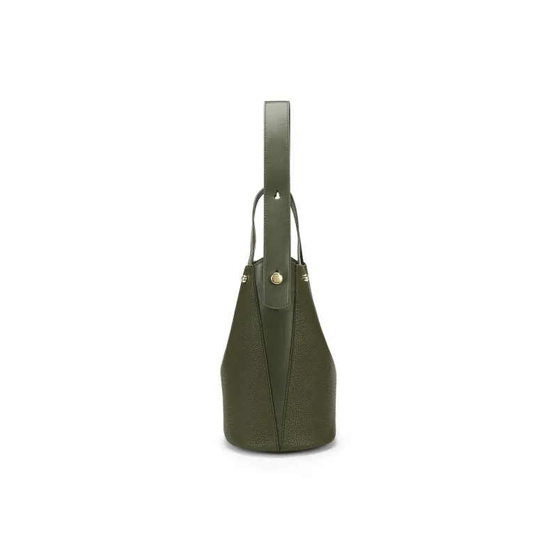 ST&SAT Synthetic Leather Shoulder Bag, Bucket Bag, Handbag Women's Coffee/Red Brown/Green-12