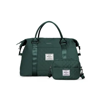 JEANSWEST Fabric Shoulder Bag Crossbody Bag Travel Bag Backpack Regular Unisex Cream Apricot/Dark Green