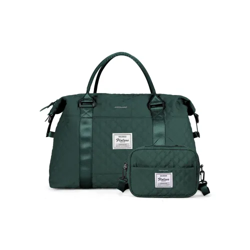 JEANSWEST Fabric Shoulder Bag Crossbody Bag Travel Bag Backpack Regular Unisex Cream Apricot/Dark Green