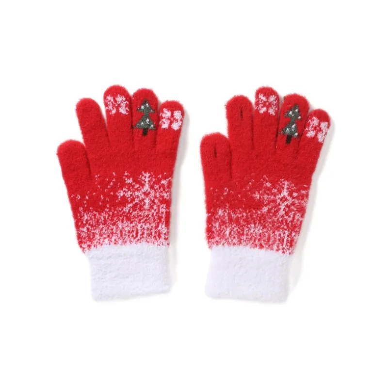 FREE RABBITⅡ Warm And Touch Sensitive Thickened Fleece Lined Knitted Fabric Knit Gloves Unisex-1