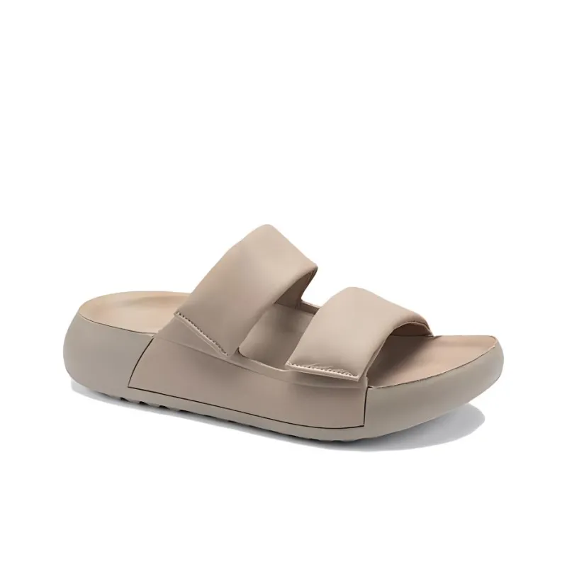 Ecco Slip Resistant Abrasion Resistant Slide Slippers Women's Coffee-3
