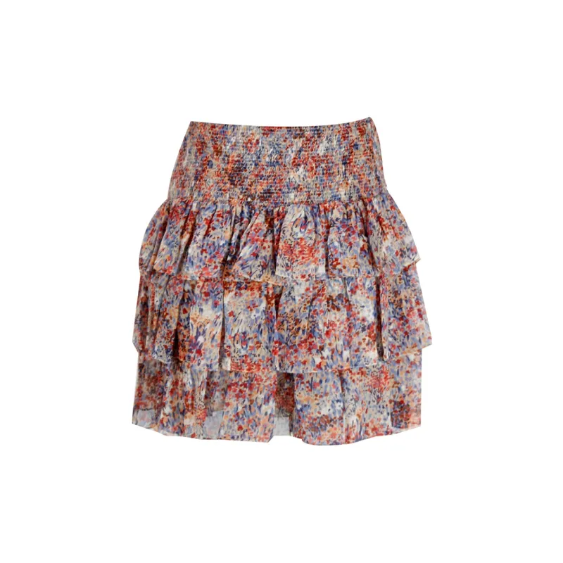 CELINE All Over Patterned Ruffled Skirt-1