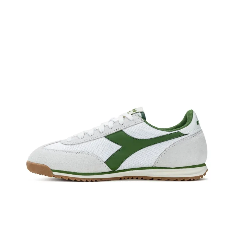 Diadora Wear Resistant Low Top Casual Shoes Unisex White Green-0
